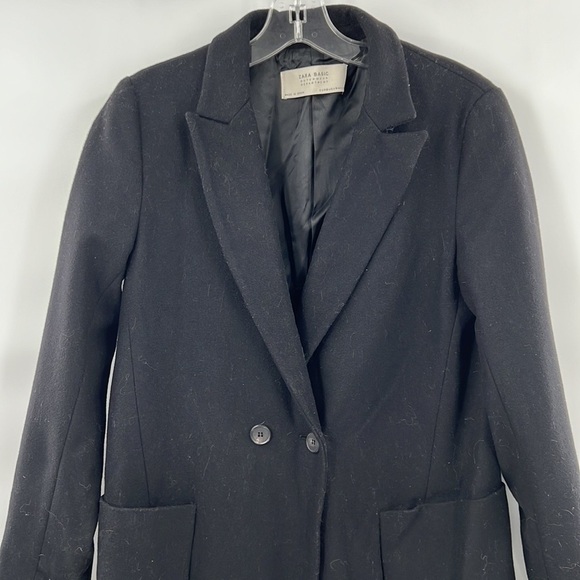 Zara black coat size M double breasted mens - Picture 2 of 9